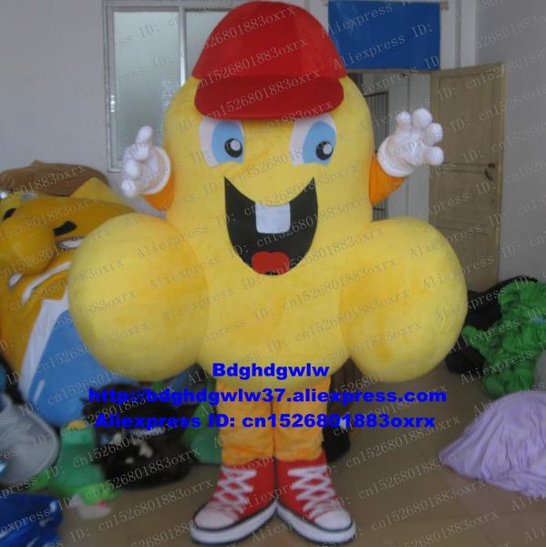 Disfraces de la mascota Pene amarillo Membrum Phallus Priapus Traje de la mascota Personaje de dibujos animados para adultos Traje Etiqueta Cortesía Deportes Carnaval zx2467