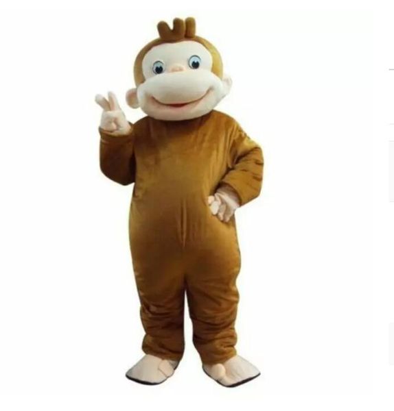 Mascot CostumesBrown Monkey Mascot Traje Traje de fiesta Halloween Party Game Trajes de animales Trajes Disfraces Unisex Adultos