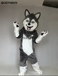 Costumes de mascotteFursuit Grey Wolf Dog Mascot Costume Costumes Party Game Dress Outfits Vêtements Publicité Promotion Carnaval