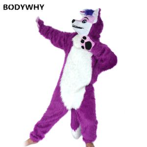 Costumes de mascotteFursuit loup chien Husky mascotte Costume Halloween annuel Performance accessoires dessin animé costume adulte en peluche animaux vêtements de noël