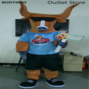 Mascot Costumeshalloween Bullfight Mascot Mascot Costume fête robe Unisexe Cartoon Ad Vêtements Furry Costumes Game FurSuit Tentime Carnaval