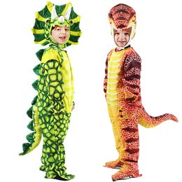 Mascotte Kostuumskids Pluche Triceratops Kostuums Halloween Dinosaur Costume T-Rex Jumpsuit Purim Verjaardag Party Disfrazmascot Doll-kostuum