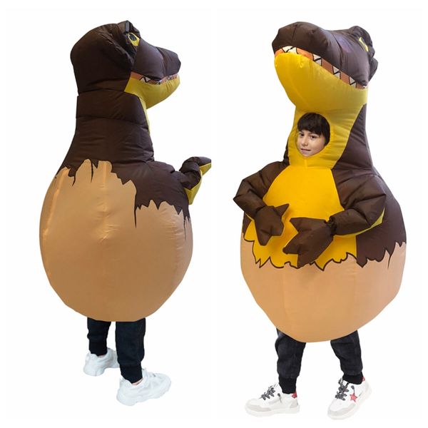 Costumes de mascotteKids T-REX Costumes gonflables Costume d'Halloween Oeuf de dinosaure Blow Up Disfraz Party Cadeau d'anniversaire pour enfants UnisexMascot