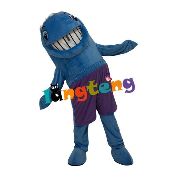 Traje de mascota de muñeca 1106 Traje de mascota de tiburón azul Rendimiento animal para vacaciones