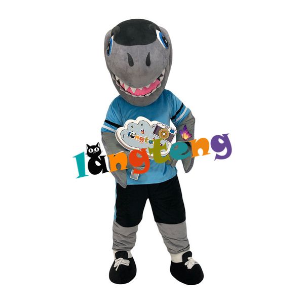 Disfraz de muñeca de mascota 1139 deporte azul tiburón mascota traje de fantasía de dibujos animados para adultos