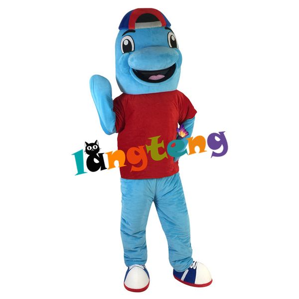 Costume de poupée de mascotte 901 Costume de mascotte de dauphin bleu de sport en gros sur mesure adulte