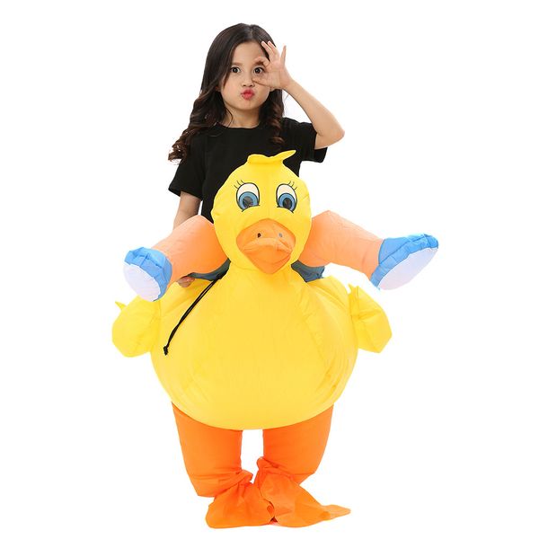 Costume de poupée mascotte animaux adultes canard jaune Costumes gonflables femme hommes Halloween dessin animé mascotte poupée partie jeu de rôle habiller tenue