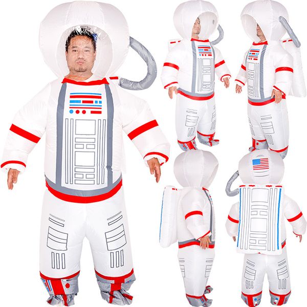 Traje de muñeca de mascota Adulto Astronauta Spaceman Disfraces inflables Mujer Hombre Mascota de dibujos animados de Halloween Muñeca Fiesta Juego de rol Vestir Traje