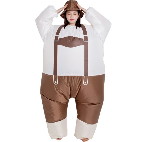 Costume de poupée de mascotte Adulte Fat Sumo Salopette Costumes gonflables Femme Hommes Halloween Cartoon Mascot Doll Party Jeu de rôle Dress Up Outfit