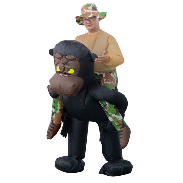 Costume de poupée de mascotte adulte orang-outan dos homme Costumes gonflables femme hommes Halloween dessin animé mascotte poupée partie jeu de rôle habiller tenue