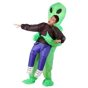 Mascota muñeca disfraz alienígena inflable extraterrestre disfraces para hombre fantasia adulto monstruo aterrador verde alienígena fiesta Halloween