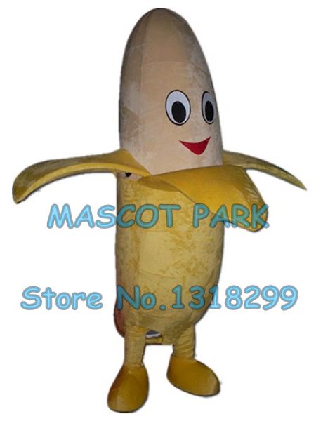 Mascotte Poupée Costume Banane Costume Mascotte Open Banane Fruit Personnalisé Taille Adulte Dessin animé personnage Costume de carnaval 3262