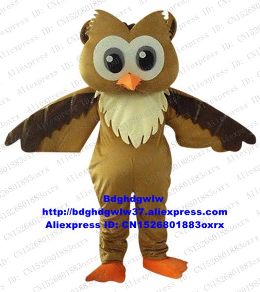 Costume de poupée de mascotte Costume de mascotte de hibou marron et bleu Costume de personnage de dessin animé adulte Attirer les clients de l'animalerie de la maternelle zx16