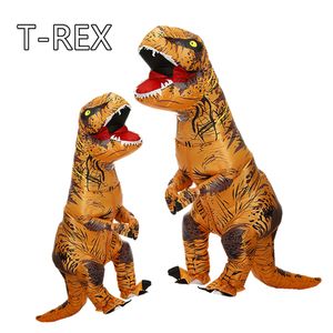 Mascot doll costume Brown T-REX Dinosaur Parent-child Inflatable Costume Halloween Party Dress Carnival Costumes Christmas Clothes