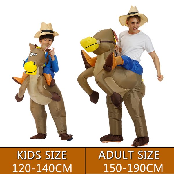 Disfraz de muñeca de mascota, disfraz de vaquero inflable de Carnaval, Disfraces de Halloween para niños y adultos, paseo en caballo, vestido de fiesta elegante, Disfraces