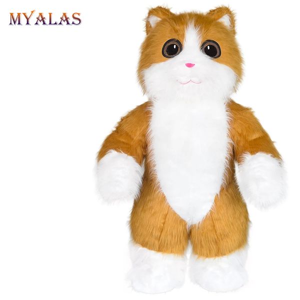 Costume de poupée de mascotte Costumes gonflables de chat Costume de Pusscat d'Halloween adulte Blow Up Cute Role Play Disfraz Fancy Party Dres pour les enfants adultes