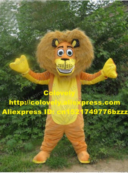 Muñeca de mascota traje fresco naranja amarillo león mascota mascota mascotte simbalion simba leona adulto con pelos esponestos marrones ojos grandes No.1728 fr