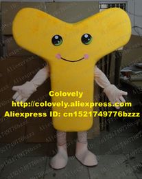 Costume de poupée mascotte mignon lettre jaune quotY "costume de mascotte mascotte clé de déverrouillage bouton rotatif chiave adulte avec des yeux verts noirs n ° 3