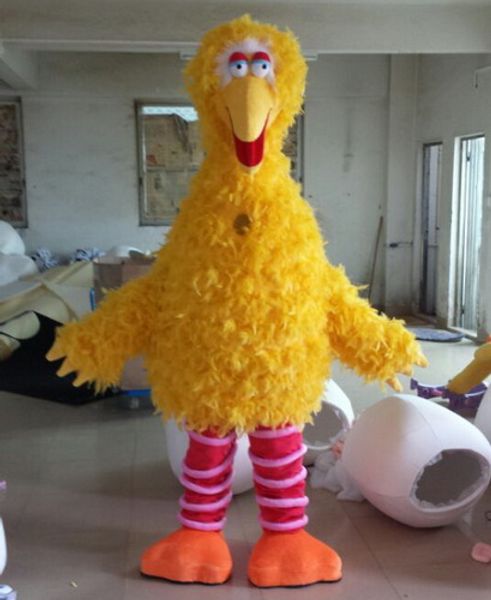 Traje de la muñeca de la mascota Material de EVA de lujo de peluche de pájaro amarillo Trajes de la mascota Accesorios de la película espectáculo de dibujos animados para caminar Ropa Fiesta de cumpleaños 209