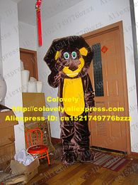 Costume de poupée de mascotte Costume de mascotte de lion marron fantaisie Mascotte Simba Simbalion Leone adulte avec de grands yeux verts visage heureux grosse tête No.2503 Fre
