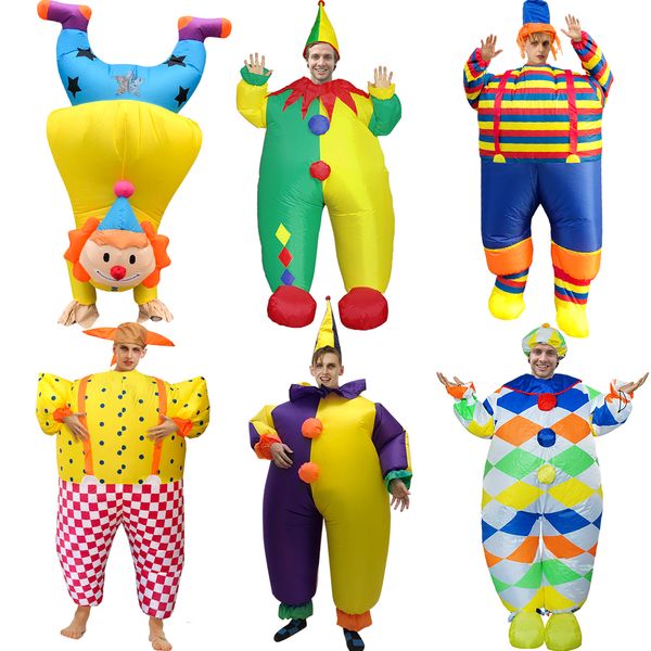 Costume de poupée de mascotte Fantaisie Carnaval Clown Costume Gonflable Costumes d'Halloween pour Adultes Hommes Femmes Robe de Noël Costume de Fête de Mascotte