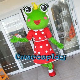 Costume de poupée de mascotte Grenouilles Costumes de mascotte Vêtements de dessin animé Fête d'anniversaire Mascarade Costume de mascotte Publicité Halloween Tenue de Noël Annonce