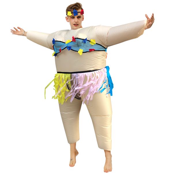 Costume de poupée de mascotte Costume gonflable de danse Hula drôle pour hommes adultes femmes Costume d'Halloween exploser Disfraz robe de mascarade de fête