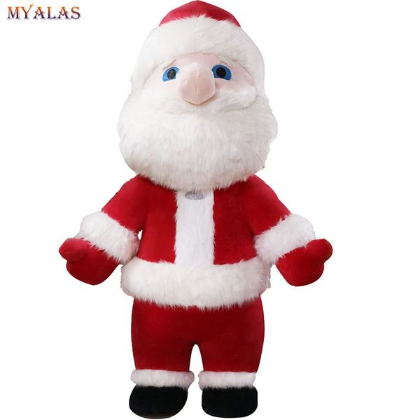 Costume de poupée de mascotte Costume de mascotte gonflable géant du père Noël Costume de déguisement adulte Costumes de carnaval de Noël Costumes de vieil homme Publicité