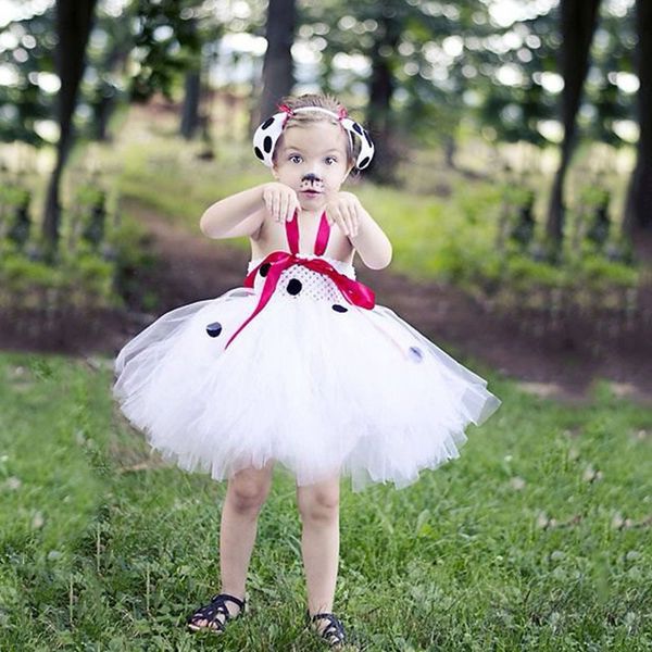 Traje de la muñeca de la mascota Niñas Fiesta del perro Malla Vestidos de tutú Princesa de los niños Traje de cumpleaños Disfraz de Halloween Juego de rol Vestir Juego fingido Sui