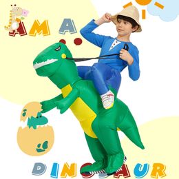 Disfraz de mascota de muñeca, disfraz inflable de dinosaurio de Anime verde, disfraz de Halloween, disfraz de fiesta de dinosaurio t-rex, traje de Purim para niños adultos de 60-190cm