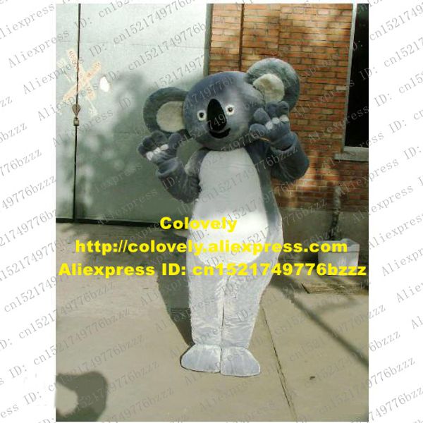 Disfraz de muñeca de mascota Disfraz de mascota gris Coala Koala Bear Phascolarctos Cinereus con orejas grandes Mascota de vientre blanco Felpa Adulto No.97 Sh gratis