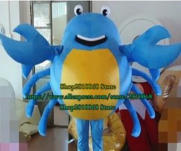 Costume de poupée de mascotte de haute qualité en matériau EVA, Costume de mascotte de crabe bleu, dessin animé neutre, mascarade personnalisée, taille adulte, cadeau de noël 24