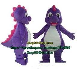 Costume de poupée de mascotte Costume de mascotte de dinosaure violet de haute qualité dessin animé Costume adulte cadeau d'anniversaire 1116