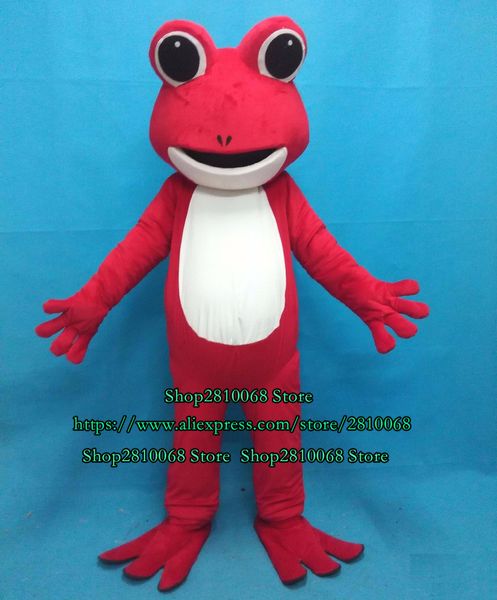 Costume de poupée Mascotte de haute qualité Rose Frog Frog mascot costume dessin animé Anime Film Props Publicité Taille adulte Publicité Cadeau de carnaval de Noël 980
