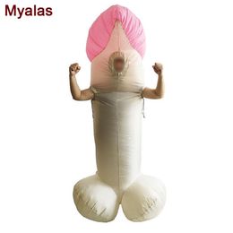 Muñeca Mascota Disfraz Inflatabe Penis Fancy Dress Sexy Inflable Willy Pen Night Willy Party Sumpsuit divertido para el mono adulto para adultos