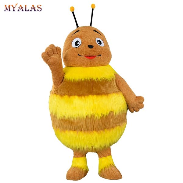 Costume de poupée de mascotte Costume d'Halloween gonflable d'abeille Vêtement d'abeille Adulte Corps complet Apidae avec aile Disfraz Apis Party Play Déguisement