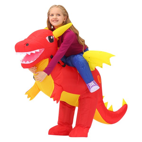 Costume de poupée de mascotte Enfants Halloween Costumes Pourim T-rex Dinosaure Costume Gonflable Anime Costume De Fête Cadeaux D'anniversaire pour Garçons Filles