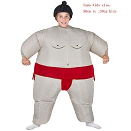 Costume de poupée de mascotte Costume de sumo pour enfants Costume de lutte sumo gonflable pour enfants Costume Garçons Déguisements Costumes de défilé de carnaval Noir Bleu R