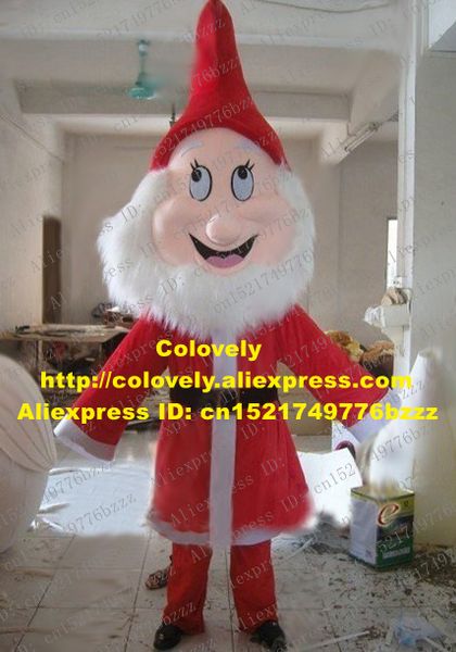 Costume de poupée de mascotte genre rouge père Noël mascotte costume mascotte Kriss Kringle père Noël avec long chapeau rouge vêtements rouges No.2811 gratuit S