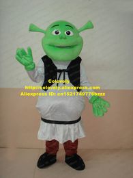 Costume de poupée de mascotte Lively Green Shrek Freak Monster Monstrosity Costume de mascotte adulte Mascotte avec de longues oreilles vertes Happy Face No.406 Free S