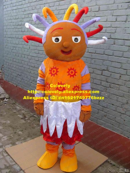 Costume de poupée de mascotte Lively Upsy Daisy Girl Lassock Costume de mascotte de jeune fille avec des poils colorés Happy Face Mascotte Adult No.152 Free Shipp