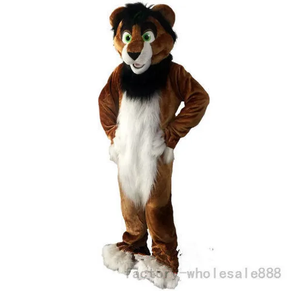 Disfraz de muñeca de mascota Piel larga Marrón Husky Fox Disfraz de mascota de perro Trajes Vestido de fiesta Trajes Ropa Publicidad Carnaval Navidad Pascua