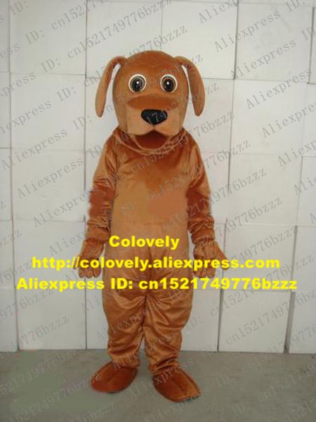 Costume de poupée de mascotte Beau costume de mascotte de chien brun doré avec de grands yeux nez noir adulte mascotte tenue de fête costume déguisement n ° 68 gratuit