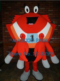 Disfraz de muñeca de mascota mascota de cangrejo deportivo naranja grande disfraz de mascota tamaño adulto personalizable tema de cangrejo de dibujos animados disfraces de anime carnaval fantasía dre