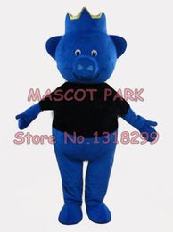 Mascotte poupée costume mascotte personnalisée bleu roi cochon mascotte costume taille adulte dessin animé cochon thème publicité costumes carnaval déguisements pr