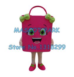 Mascotte bambola costume mascotte rosa shopping bag mascotte costume formato adulto cartone animato sacchetti di carta tema shopping costumi pubblicità carnevale fantasia