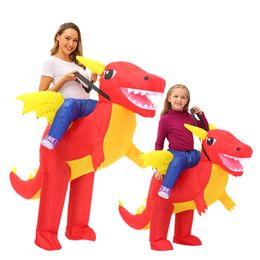 Costume de poupée gonflable de dinosaure, mascotte de fête, Costumes d'halloween pour adultes et enfants, Costume drôle pourim t-rex
