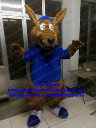 Costume de poupée de mascotte Peluche Furry Brown Kangourou Roo Costume de mascotte Costume de personnage de dessin animé adulte Costume Propriétés de la scène Campagne publicitaire zx