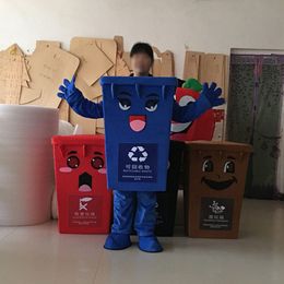 Mascota muñeca disfraz reciclar la basura de la basura de la mascota Disfraz de la mascota Cenicero de los residuos Bote de basura de la basura de los trajes de anime Publicidad Publicidad Mascotte Vestido de lujo Adulto Tamaño