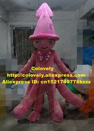 Costume de poupée de mascotte Costume de mascotte de poulpe rose intelligent Mascotte Devilfish Octopoda Seiche Inkfish Calmar avec de très longues jambes No.3830 Gratuit S